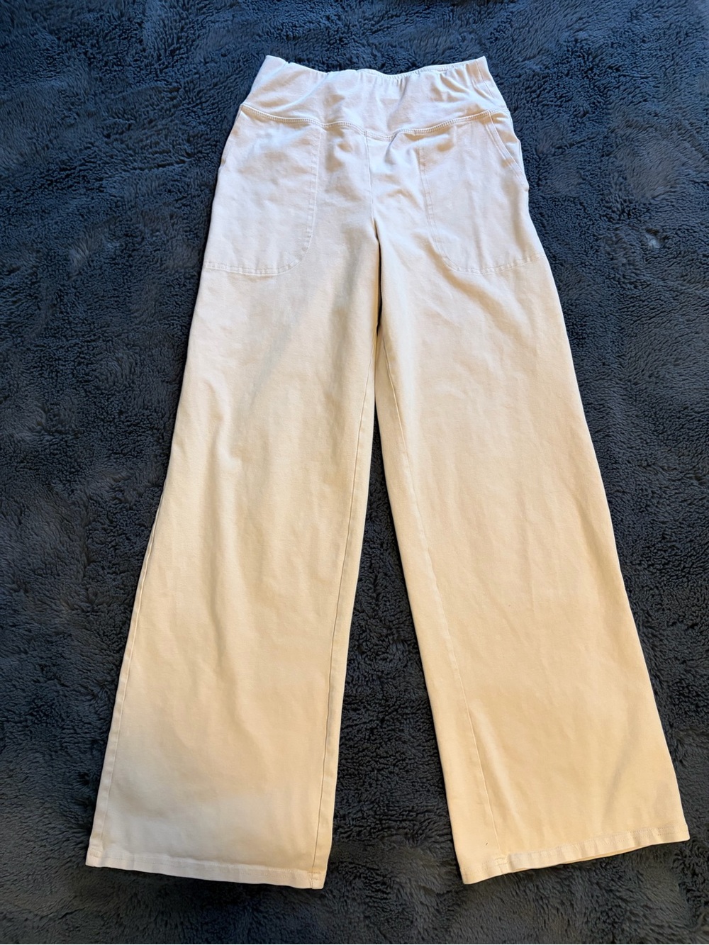 Pact Cream Wide-Leg Pull-On Pants